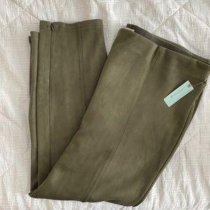 NWT - Anthropologie+ Olive Suede like ankle pants